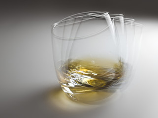 Whisky glass swirling