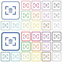 Delete image from camera outlined flat color icons