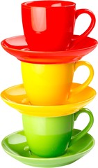 Colored coffee mugs