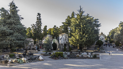 Old monumental cemetery in Milan
