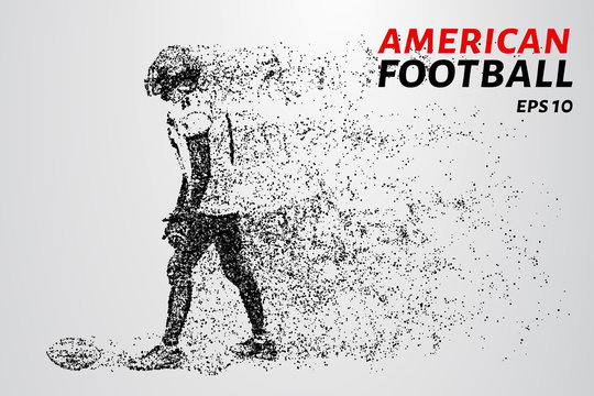 American football made up of particles. Vector illustration