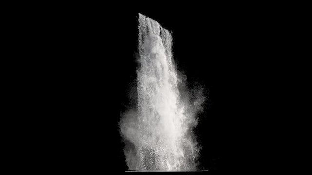 waterfall texture seamless loop, 4k, isolated on black with alpha and separate foam layer