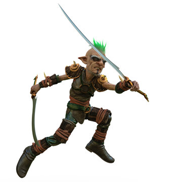elf warrior defender in a white background