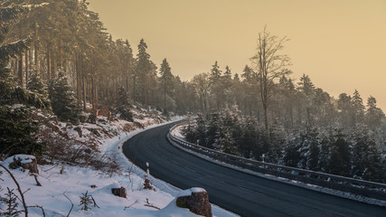 Feldberg Winter Road to Taunus in Hesse