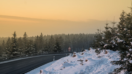 Feldberg Winter Road to Taunus in Hesse