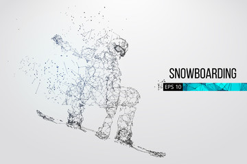 Fototapeta na wymiar Silhouette of a snowboarder jumping isolated. Vector illustration