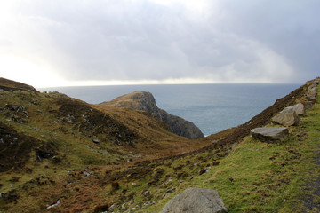 landscape with mountains and blue sky