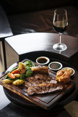 sunday roast beef traditional british meal set on table
