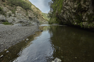 Stream of water that crosses the Sardinian mountains