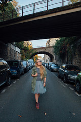 A beautiful girl walks in the 12th district of Paris