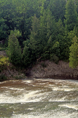 River Rapids Entering A Gorge