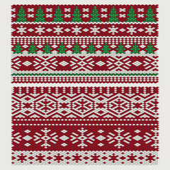 Seamless vector Christmas and New Year ornaments