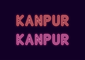 Neon name of Kanpur city in India