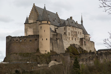 Fototapeta na wymiar Vianden castle in luxembourg, one of the most beautiful castles