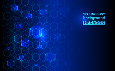 Fototapeta premium Structure hexagon and communication elements. Hi-tech background for science, technology, medicine. Technology geometric minimal design.
