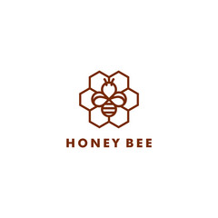 Bee logo design, Honey icon symbol vector