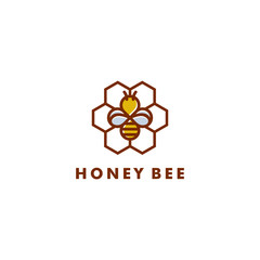 Bee logo design, Honey icon symbol vector