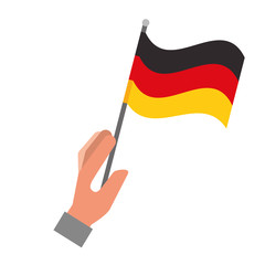 hand holding germany flag isolated