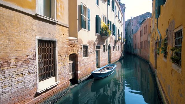 Canal and colorful houses Venice, Italy