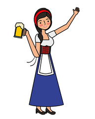 Fototapeta premium bavarian woman holding beer glass