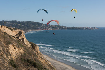 paragliding over the beach