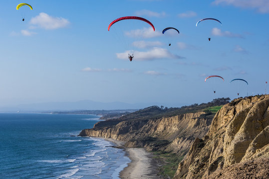 paraglider over the sea