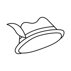 hat with feather and ribbon