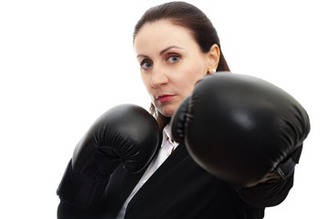 Tough business environment, professional resilience and workplace competition concept with mature...