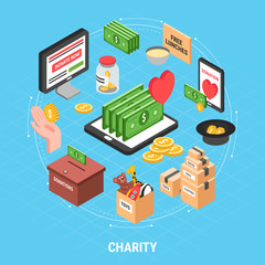 Charity Isometric Design Concept