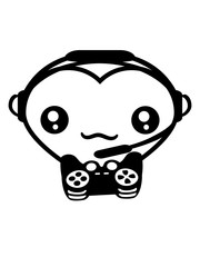 zocken gamer controller spielen spaß games computer konsole headset herz gesicht süß niedlich kopf form liebe verliebt paar pärchen freund freundin mann frau clipart comic cartoon