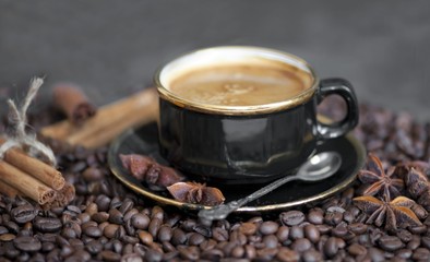 Coffee with cinnamon sugar and cream