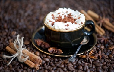 Coffee with cinnamon sugar and cream