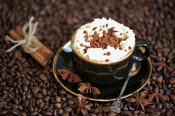 Coffee with cinnamon sugar and cream