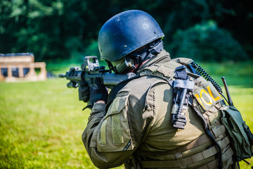 Obraz premium Tactical Team Training on the Range