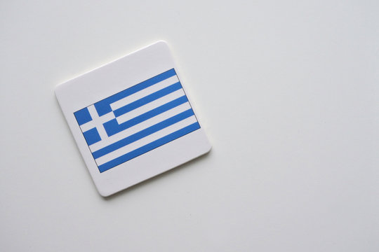 Greek flag on white background