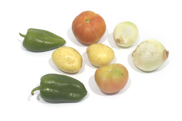 vegetables isolated on white