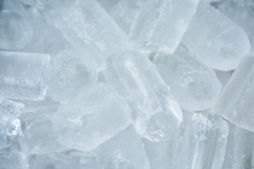 Ice tube in the bucket background. Ice tube for the drink.