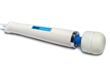 Massage for the body. Clitoral vibrator, intimate accessory on a white background. Side view