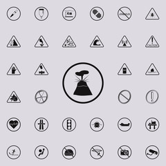 sign dangerous volcano icon. Warning signs icons universal set for web and mobile