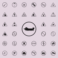 sign motor boats icon. Warning signs icons universal set for web and mobile
