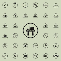 oil platform sign icon. Warning signs icons universal set for web and mobile