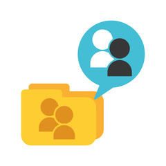folder file group people speech bubble