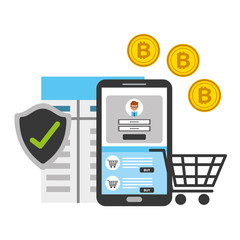 smartphone online shopping bitcoin security fintech