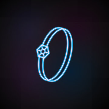 ring icon in neon style. One of Woman Accessories collection icon can be used for UI, UX