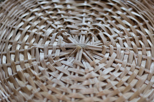 Handmade straw baskets for sale at the fair