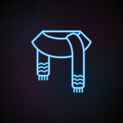 scarf icon in neon style. One of Woman Accessories collection icon can be used for UI, UX