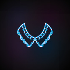 collar icon in neon style. One of Woman Accessories collection icon can be used for UI, UX