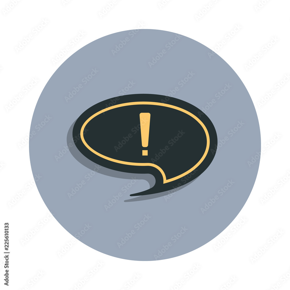 Poster express an exclamation icon in badge style. one of web collection icon can be used for ui, ux