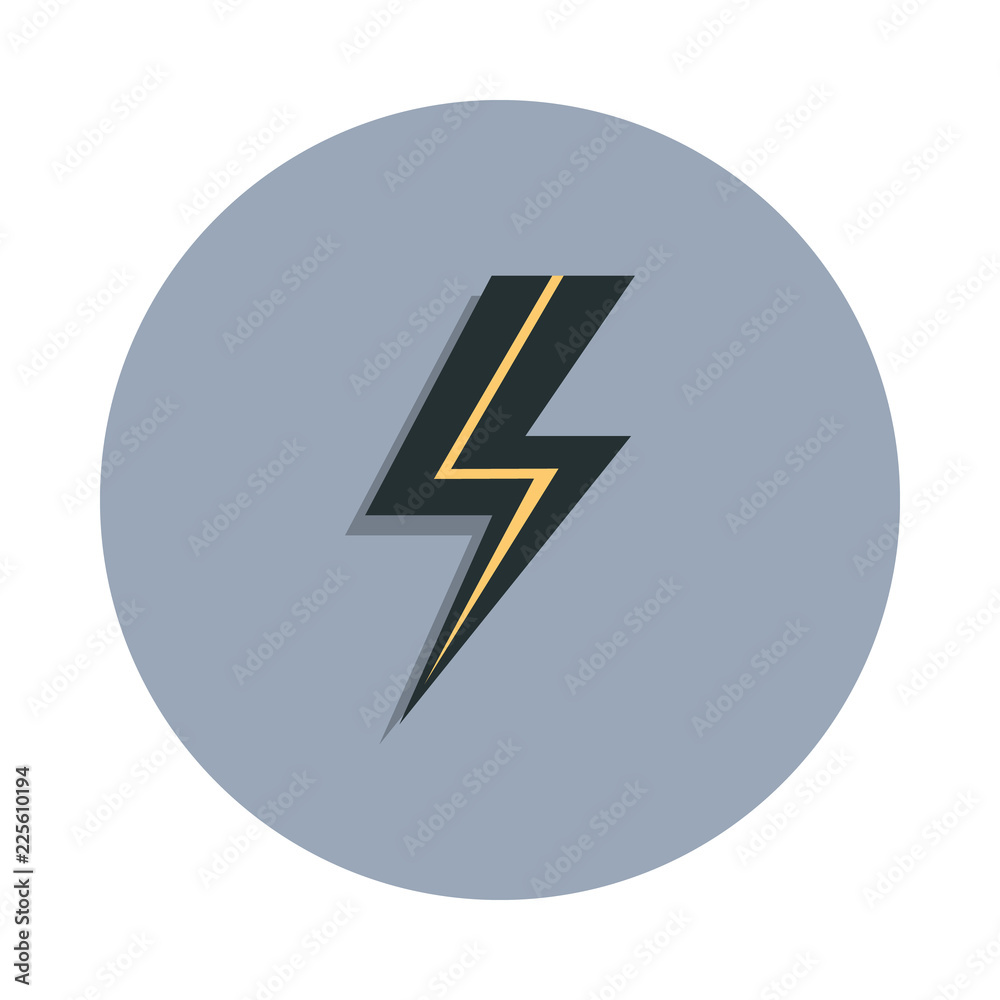 Poster lightning icon in badge style. one of web collection icon can be used for ui, ux