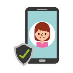 smartphone user woman shield protection